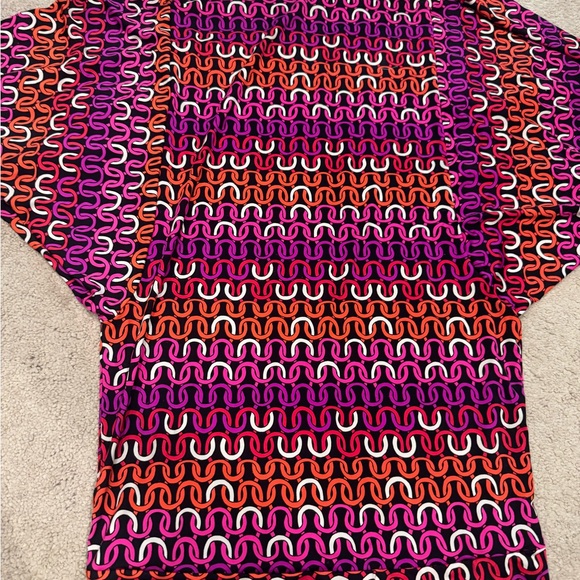 Trina Turk Womens LARGE Echo chain print swim Kimono Tunic cover up NEW - Picture 11 of 16